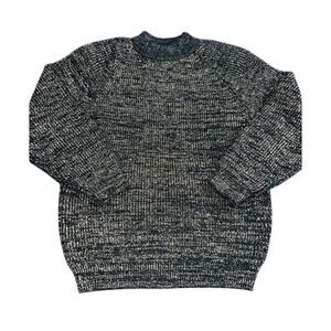 UEC VINTAGE LINDSEY BLAKE BLACK & GOLD THREADS TIGHT KNIT PULLOVER SWEATER SZ M